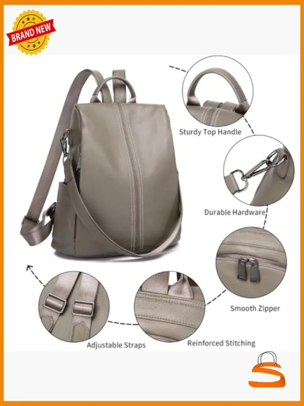 Genuine Leather Backpack Purse Daypack Shoulder Bag Anti-Theft Travel